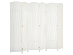 Separador De Ambientes De 6 Paneles, 240x170cm, Blanco.
