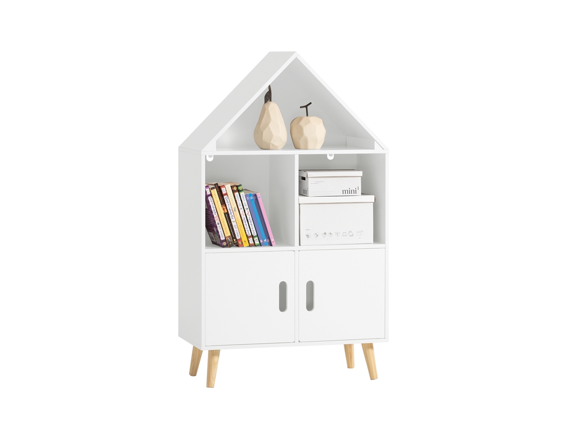 Librería Infantil SOBUY KMB58-W con 2 Estanterías Abiertos (Blanco - 60 x 30 x 103 cm)