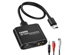 Extractor de audio HDMI 4K 60 Hz compatible con Toslink óptico, Spdif y salida estéreo auxiliar de 3,5 mm. 1080p Full HD, 3D para PS5 y Xbox Series X. Zruxe