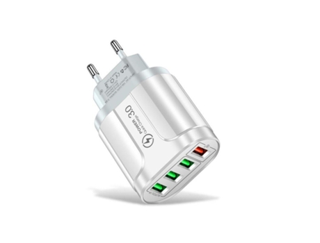 Cargador de Pared con 3* Usb 3.1A y 1*Usb Qc3.0 Blanco GOEIK BY PC GO