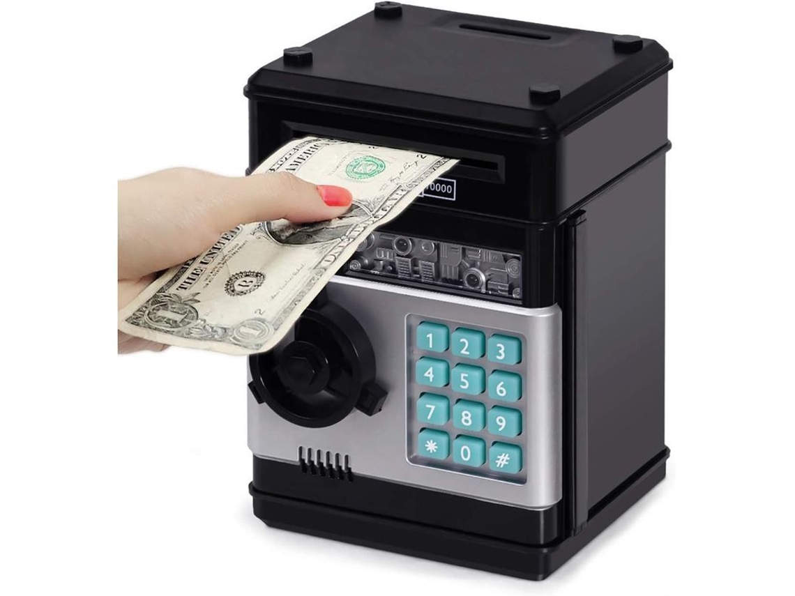 2026-caja Fuerte Electrónica Para Niños Con Contraseña Caja De Ahorros Atm Regalo De Cumpleaños Para Niños Negro