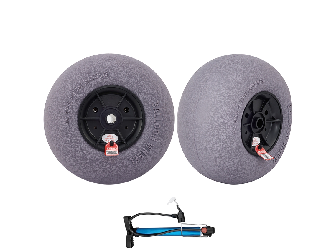 Neumáticos de playa Succebuy de 13 pulgadas, TPU, capacidad de 54 kg, neumáticos para arena, ruedas de playa, negros, PVC