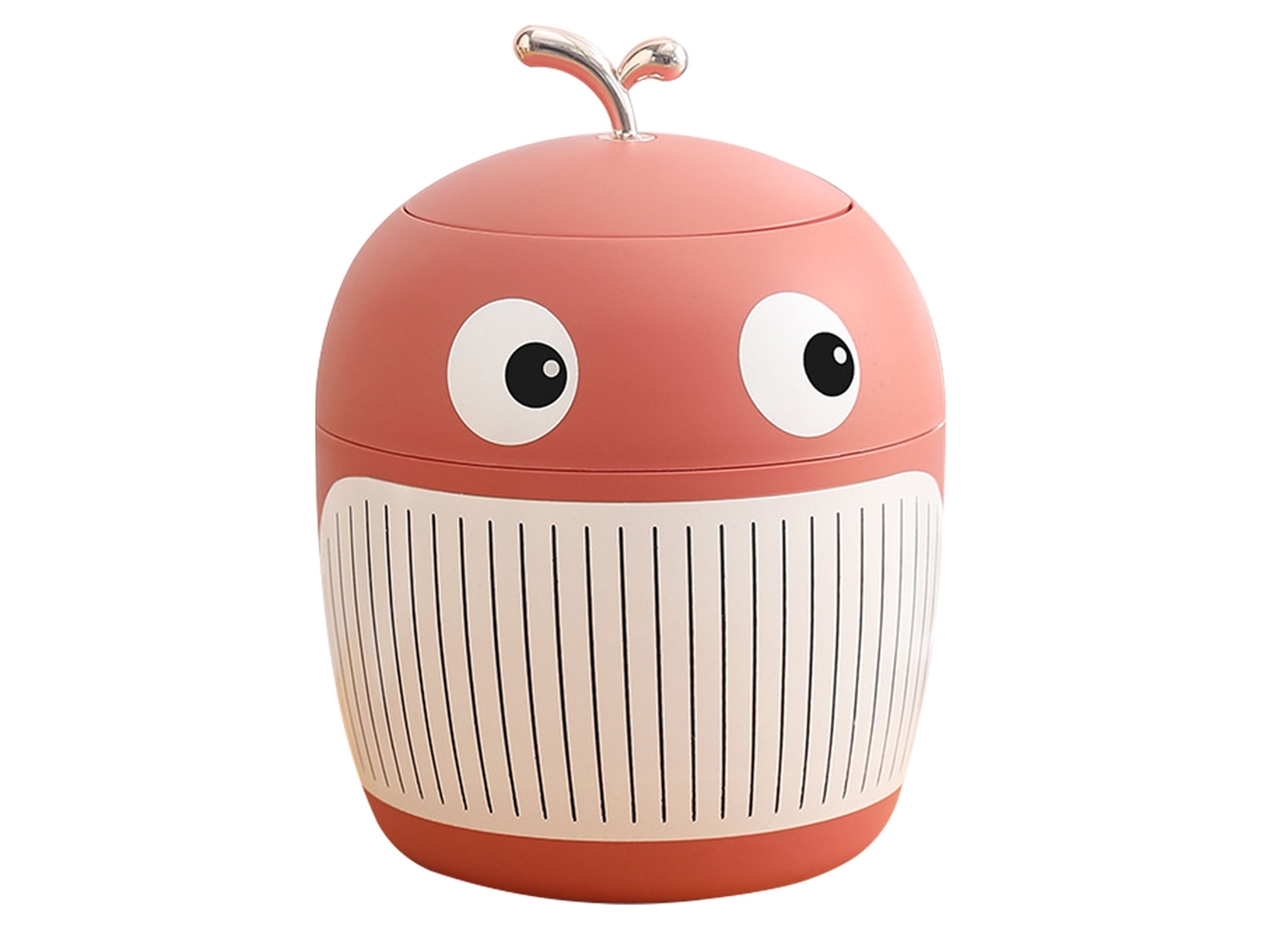 Papelera portátil multifuncional Jinwei Small Whale Mini Cute Luxury Lightweight para escritorio de oficina o mesa de té - Rosa Sakura