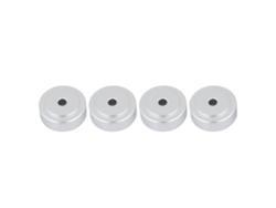 4pcs Pés De Amplificador 20*8mm Liga De Alumínio Absorvente De Impacto Prata Com Anel De Borracha Removível