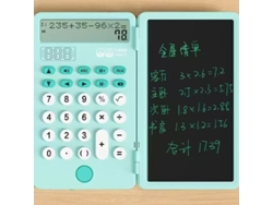 Calculadora plegable Csyy con pantalla de voz de dos líneas (cian)