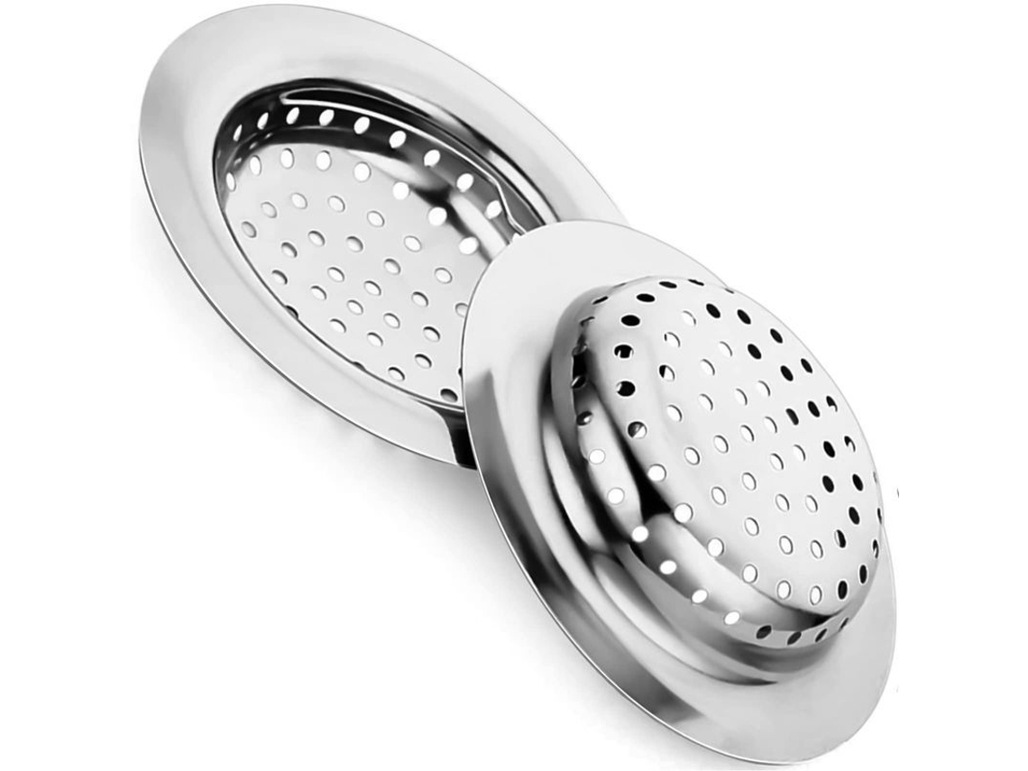 Protector De Drenaje Acero Inoxidable Filtro De Fregadero 11cm Cesta Con Mango 2 Unidades