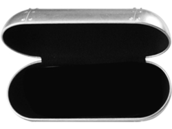 Estuche Gafas Almacenamiento Portátil Aluminio Plateado Rígido Resistente Presión Agarre Ergonómico Diario
