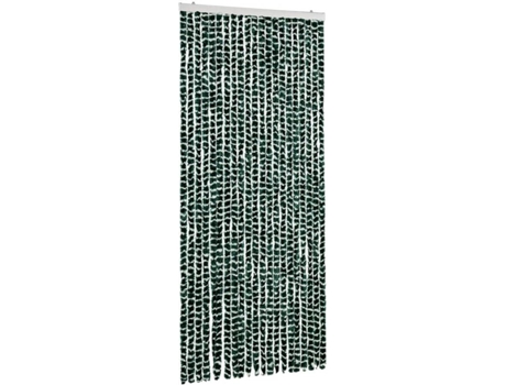 vidaXL Cortina mosquitera chenilla verde y blanco 90x220 cm