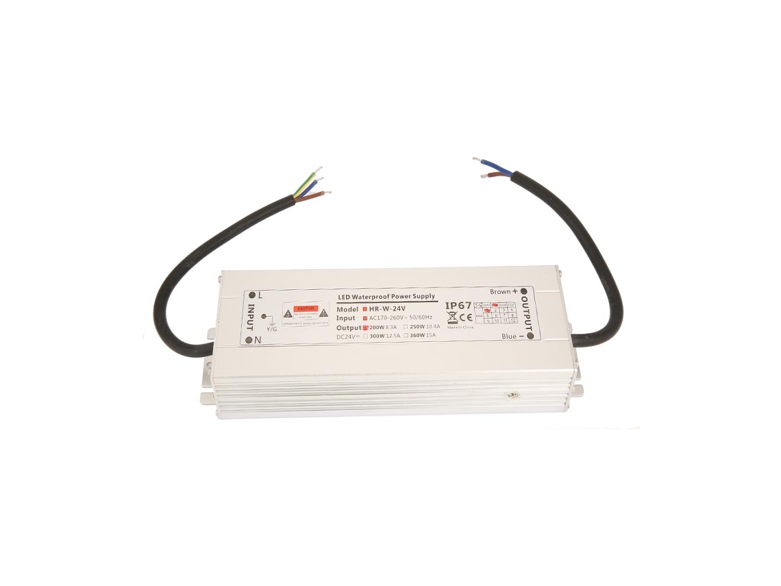 Omni-fuente De Alimentación Led 200w Transformador Impermeable Ip67 24v 8.33a Hrw-24v200w