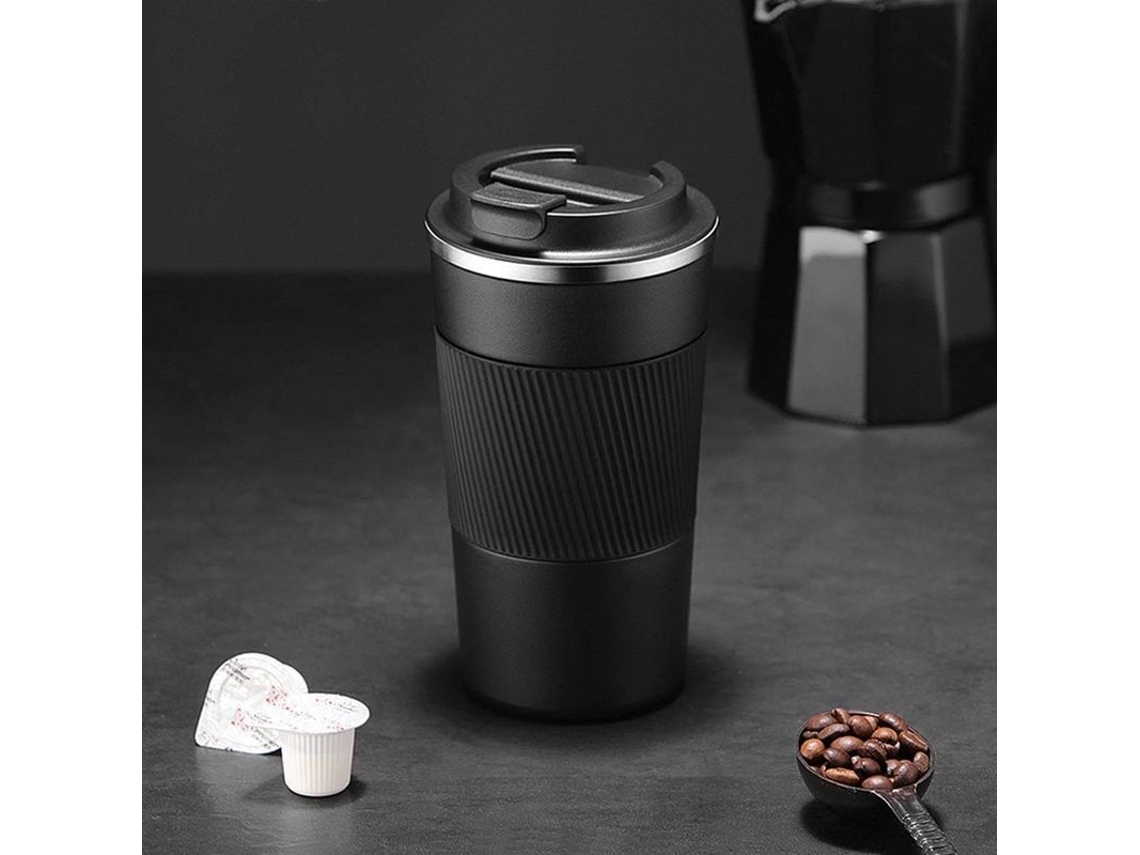 2026-44995-taza Viaje Acero Inoxidable Doble Aislamiento Vaciado Tapa Anti-fugas 510ml Negro