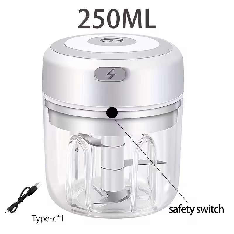 Picadora eléctrica de alimentos con diseño de tres cuchillas, capaz de picar, moler, triturar y mezclar. Stelasplen (250 ml)