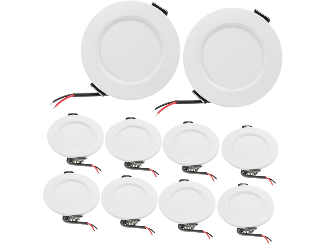 Kit de 10 convertidores de luz LED empotrables inalámbricos con enchufes redondos. SFUSHOS