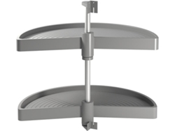 EMUCA Set Estante Giratorio Shelvo 1/2 Luna- Para Módulo 800Mm- Plástico y Aluminio- Gris