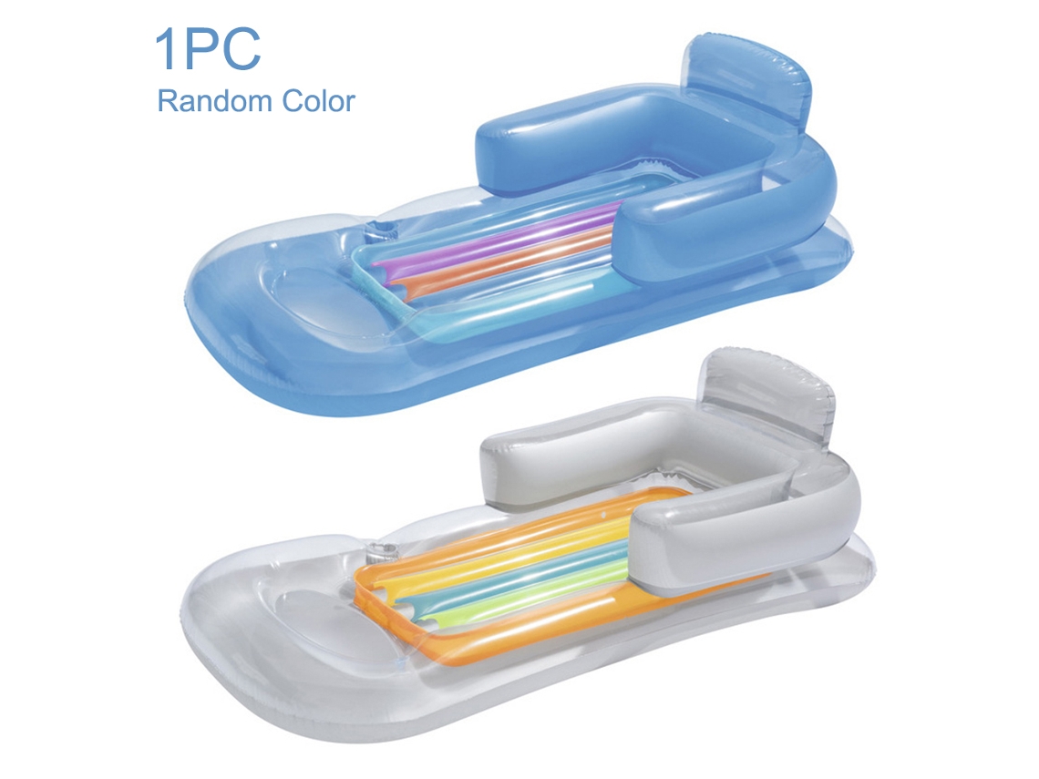 Cama Flutuante Inflável Com Encosto Para Uma Pessoa, Colchão D'água, Tapete De Praia, Tamanho Do Produto 1