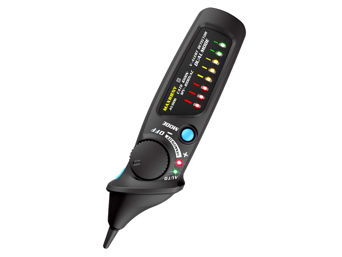 Detector de voltaje CA bimodal Maxrieny AVD06 12V/48V 1000V, probador de circuitos tipo lápiz con linterna | Sin marca