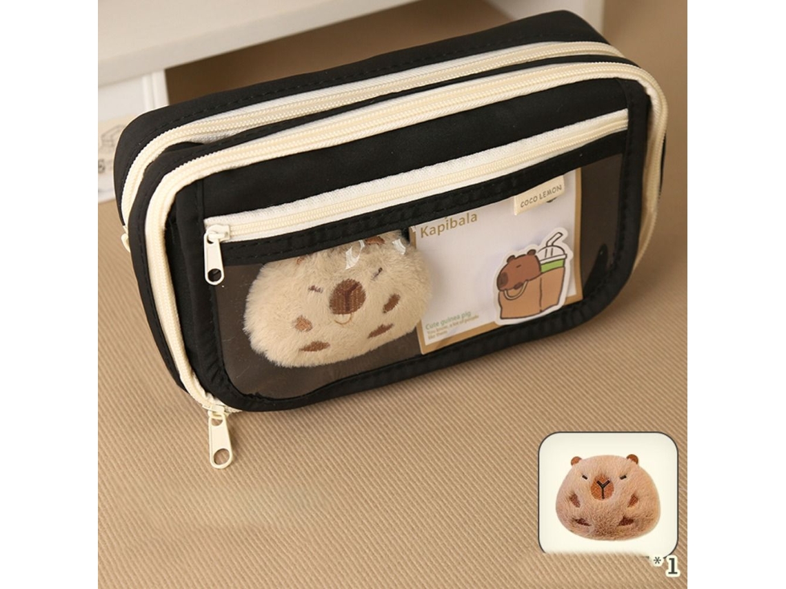 (estilo 3) Estuche Grande Con Estampado De Dibujos Animados, Portalápices A Presión, Pegatinas Y Llavero.