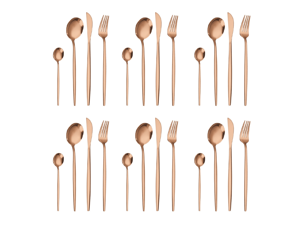 Juego de Cubiertos de Acero Inoxidable - 24 Piezas, Juego de Utensilios para Hogar y Restaurante TRUYUETY