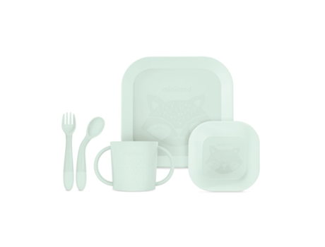 Vajilla Infantil Cuadrada Meal Set Mint MINILAND