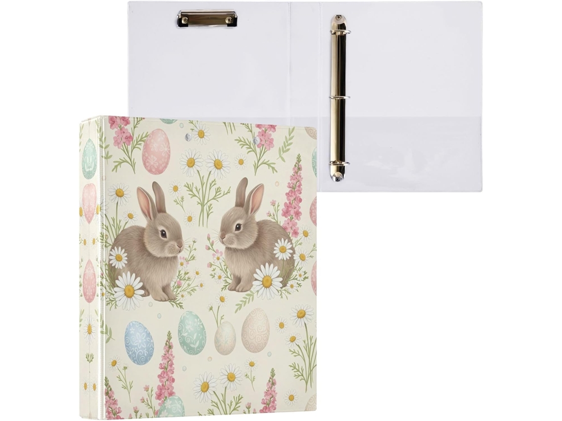 Besportble Carpeta De Conejito Pascua Redondo Y Portapapeles Oficina Pvc. 27,9 X 21,6 Cm 31,5 27 6