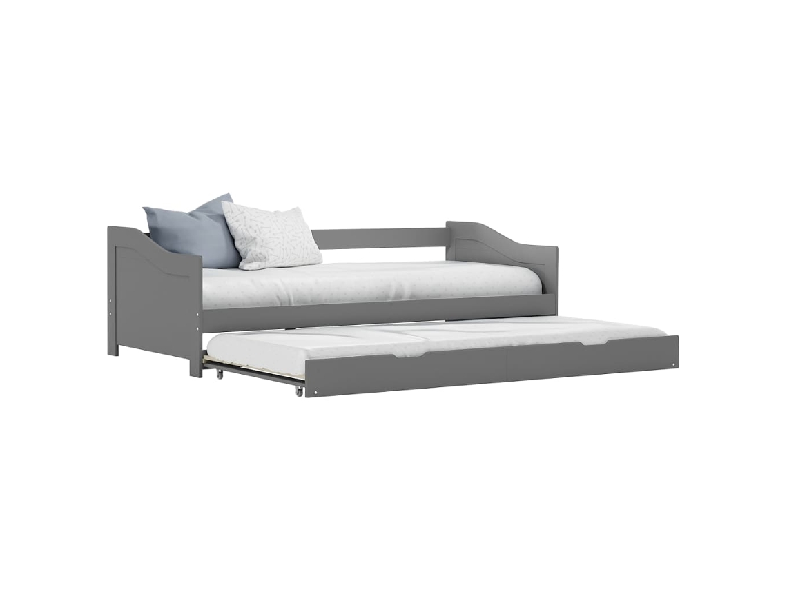 Sofá Cama Extraíble Sin Colchón Gris 90x200cm