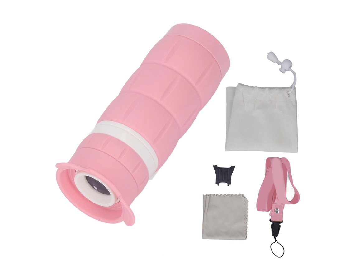 Telescopio monocular infantil 2026 con lente HD de alta magnificación y protección ocular, color rosa.