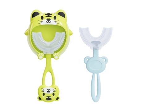 Cepillo de dientes en forma de U Cepillo sensorial para niños - Cabezal de cepillo de silicona Limpieza de toda la boca