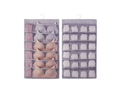 JEIIBRZUI Organizador Sutiãs Suspenso Capacidade ZEAICOS Oxford Cinzento (46x16x4cm)