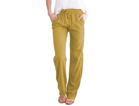 Pantalones de palazzo de pierna ancha de mujeres pantalones de pantalones cortados con cordón