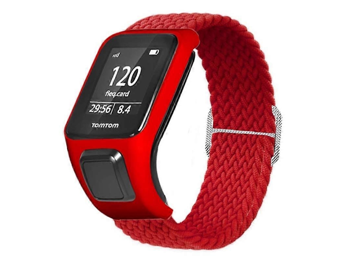 Correa de nailon trenzada ajustable con funda Ly para bicicleta eléctrica TomTom Runner 2/3/Spark/Adventurer
