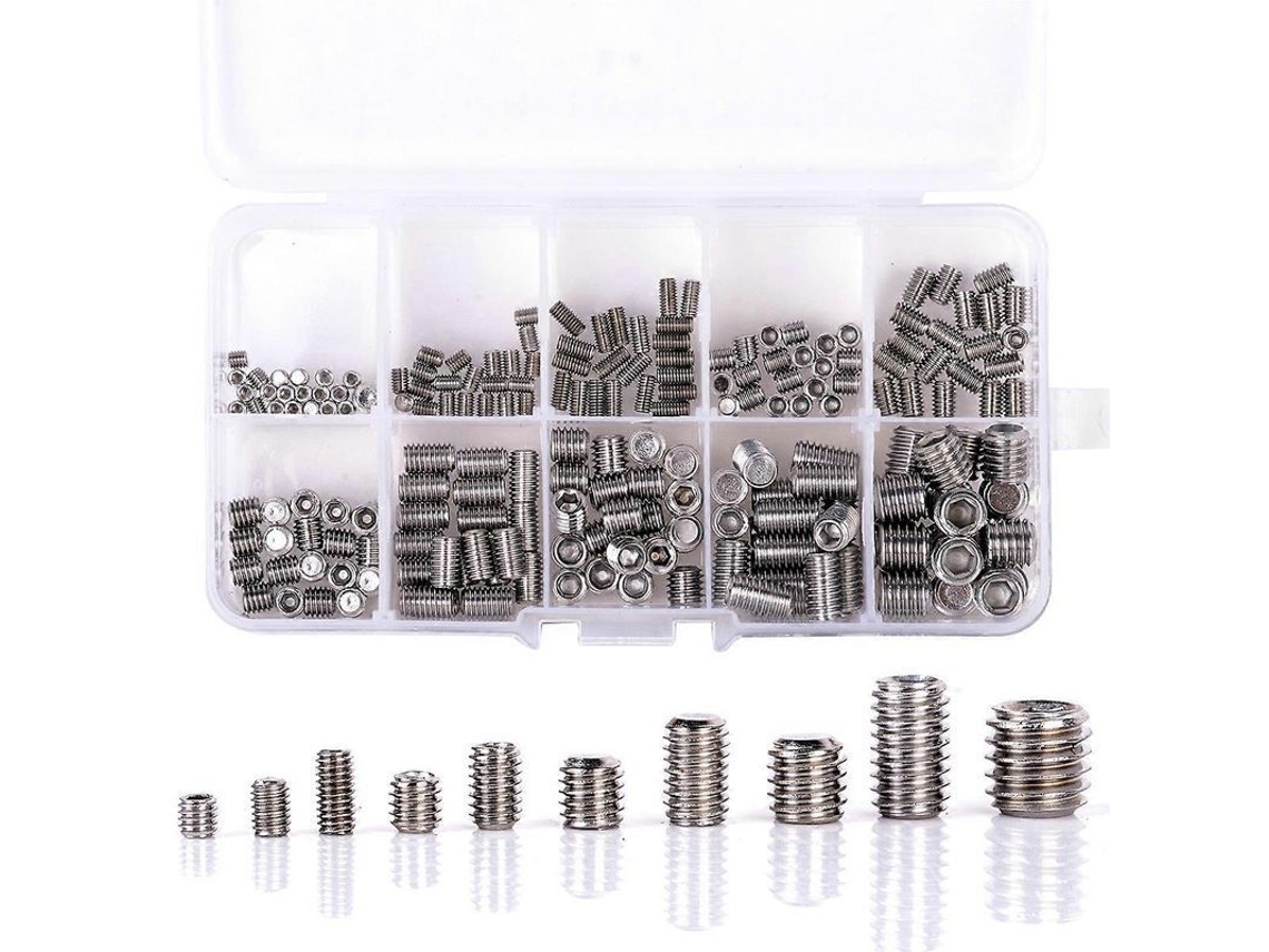 2026altiro-kit De 200 Tornillos Sin Cabeza De Acero Inoxidable 304 M3/m4/m5/m6/m8 Con Llave Allen