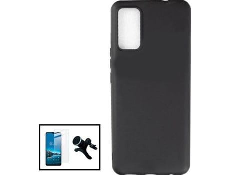 Kit Soporte Magnético Reforzado de Coche, Funda Silicona Liquida y Cristal Templado ClearGlass TCL 20Y PHONECARE Negro