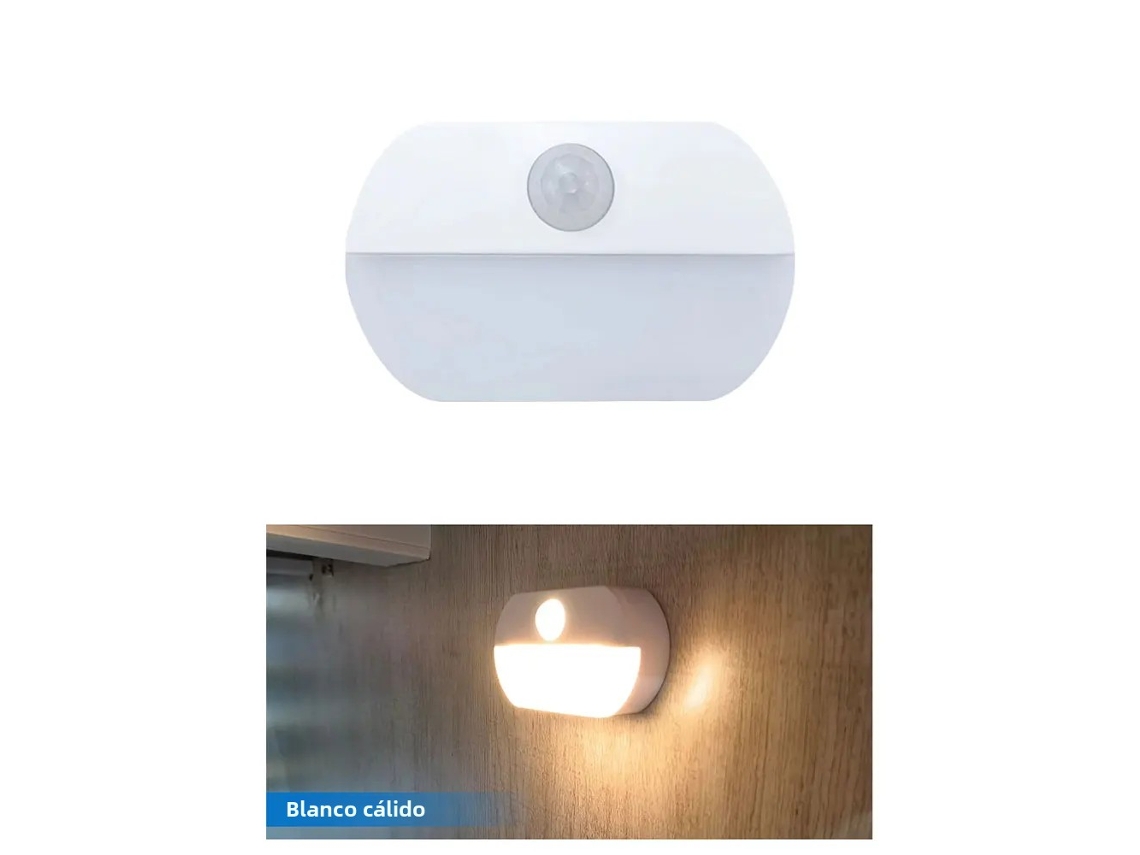(6 Piezas) Luz Nocturna Led Equipada Con Sensor Infrarrojo, Montaje En Pared, Batería Incorporada