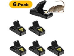 Trampas automáticas reutilizables para ratones de interior, 6 unidades, color negro, Tommy01