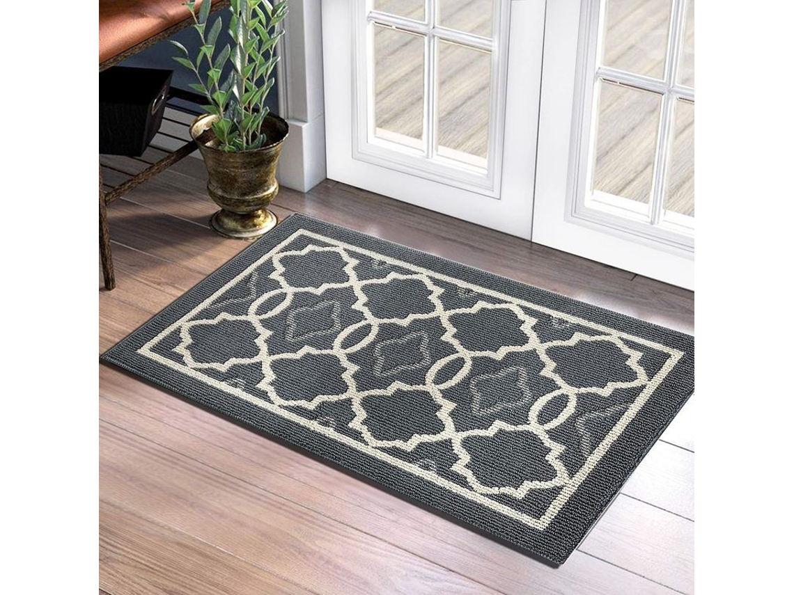 2026-tapete Antideslizante Absorbente Anti-polvo Lavable Para Interior Y Exterior 50x80cm Gris Oscuro
