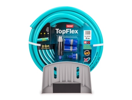 TATAY Top Flex - Juego Universal de Soporte y Manguera 15m con Conectores y Boquilla