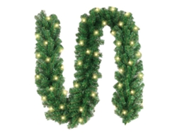 Corona navideña de 2,7 m con 30 luces LED decorativas