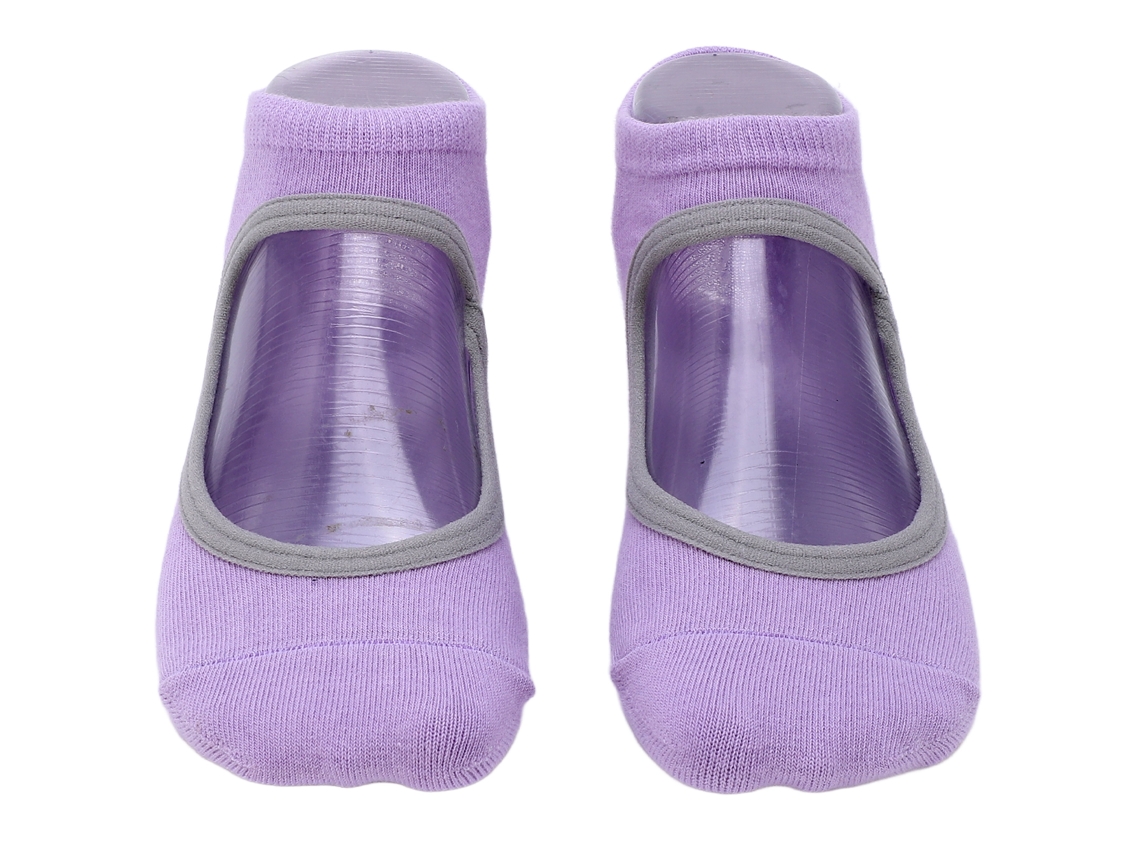 Calcetines De Pilates Transpirables Sin Talón Antideslizantes Para Mujer, Ideales Para Yoga, Fitness Y Deportes - Morado