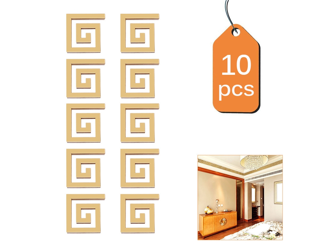 10 pegatinas de espejo para pared, 4,5 cm, decoración