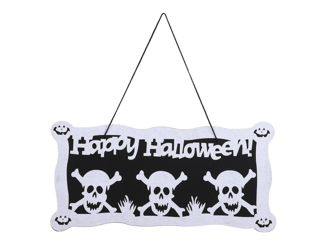 Ats-cartel De Halloween Con Impresión Clara Banner Rectangular Feliz Halloween Para Dormitorio Bar Jardín Calavera G 8029