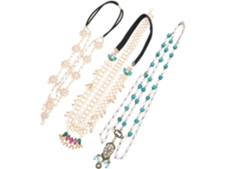 Conjunto De Tiara Bohemia De 3 Piezas Con Cadena Decorativa - Elegante Accesorio De Boda