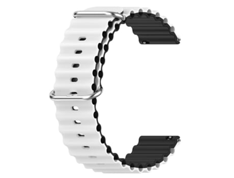 Correa de Silicona 22mm diseño ondulado bicolor para Garmin Vivoactive 4/Venu 2 - blanco/negro