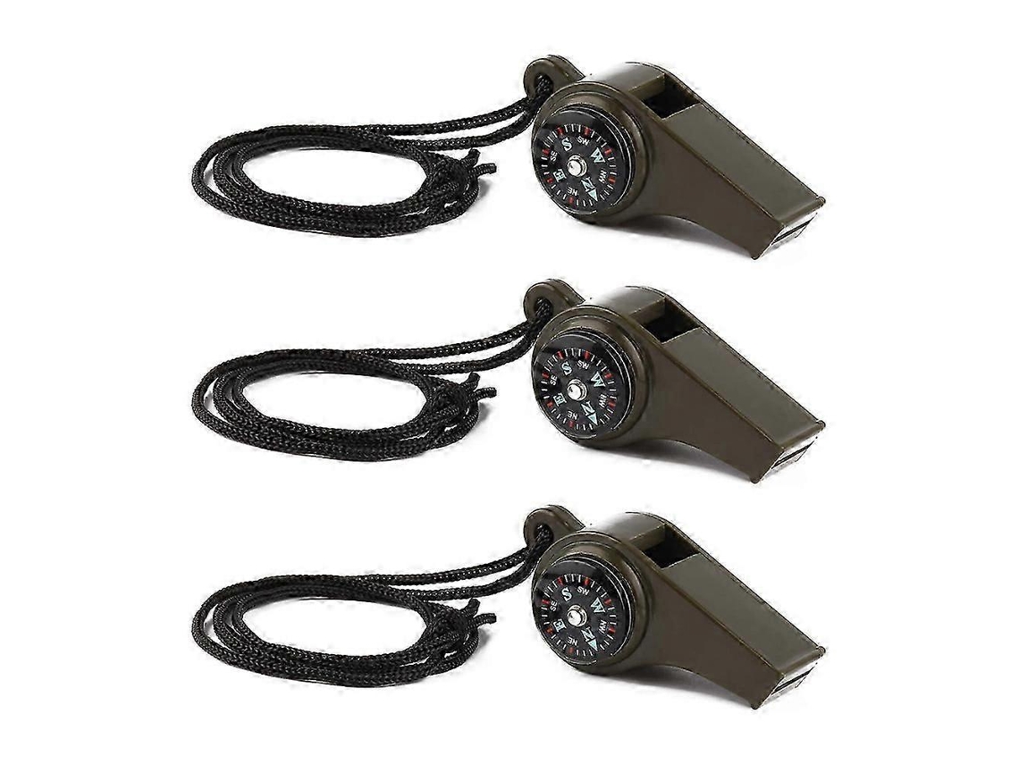 Silbatos de supervivencia de emergencia Ushion (paquete de 3) Silbatos multifuncionales para exteriores