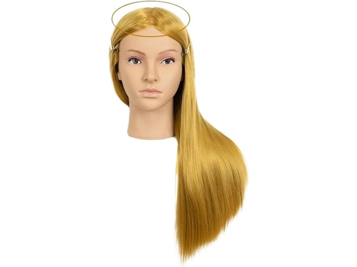 Cabeza de maniquí SFUSHOS con cabello natural para peinados