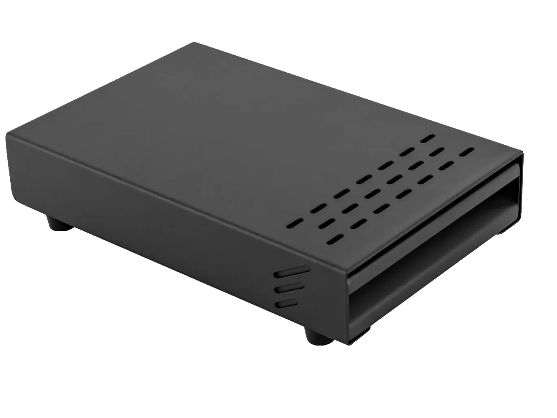 Estuche metálico, almohadilla antideslizante, disipación de calor, gran capacidad, OEM negro
