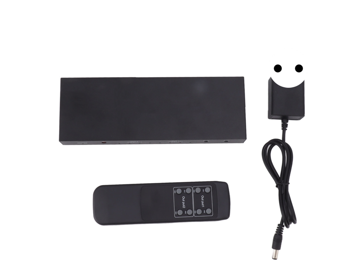 2026-splitter Matriz 4x2 De Salida Hd Aluminio Switcher 4 Entradas 2 Salidas Para Cine En Casa 100-240v Eu