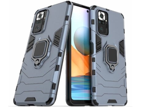 Carcasa + Protector Xiaomi Redmi Note 10 Pro HFS-HOUSE Kickstand Gris