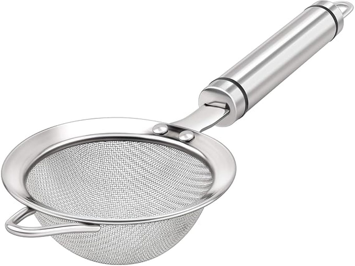 Colador Malla Fina Acero Inox 8,5cm Con Gancho, Espumador Cocina
