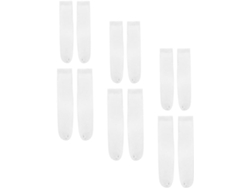 6 Pares De Calcetines Lisos Para Sublimación, De Algodón Blanco.