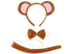 Accesorios De Disfraz De Mono Con Tiara, Pajarita Y Cola De Peluche Para Fiestas De Cosplay De Halloween.