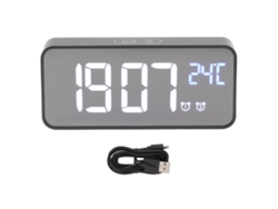 Reloj Despertador Digital Con Espejo Led, Pantalla Grande, Ajuste Inteligente, Función De Repetición Y Memoria.